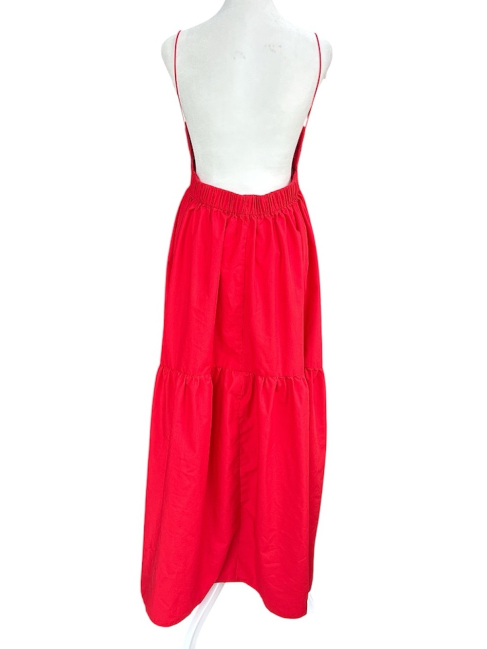 Commense Solid Backless Long Dress Red M - Picture 4 of 8